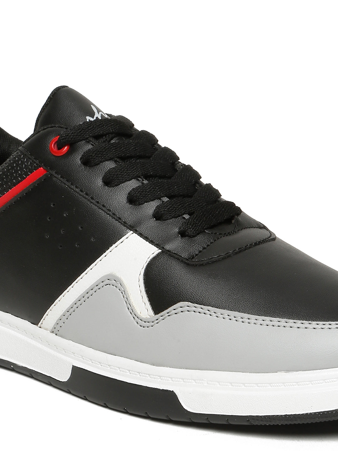 Kosher Men's Casual Sneakers - Black & Red Sneakers with White Accents