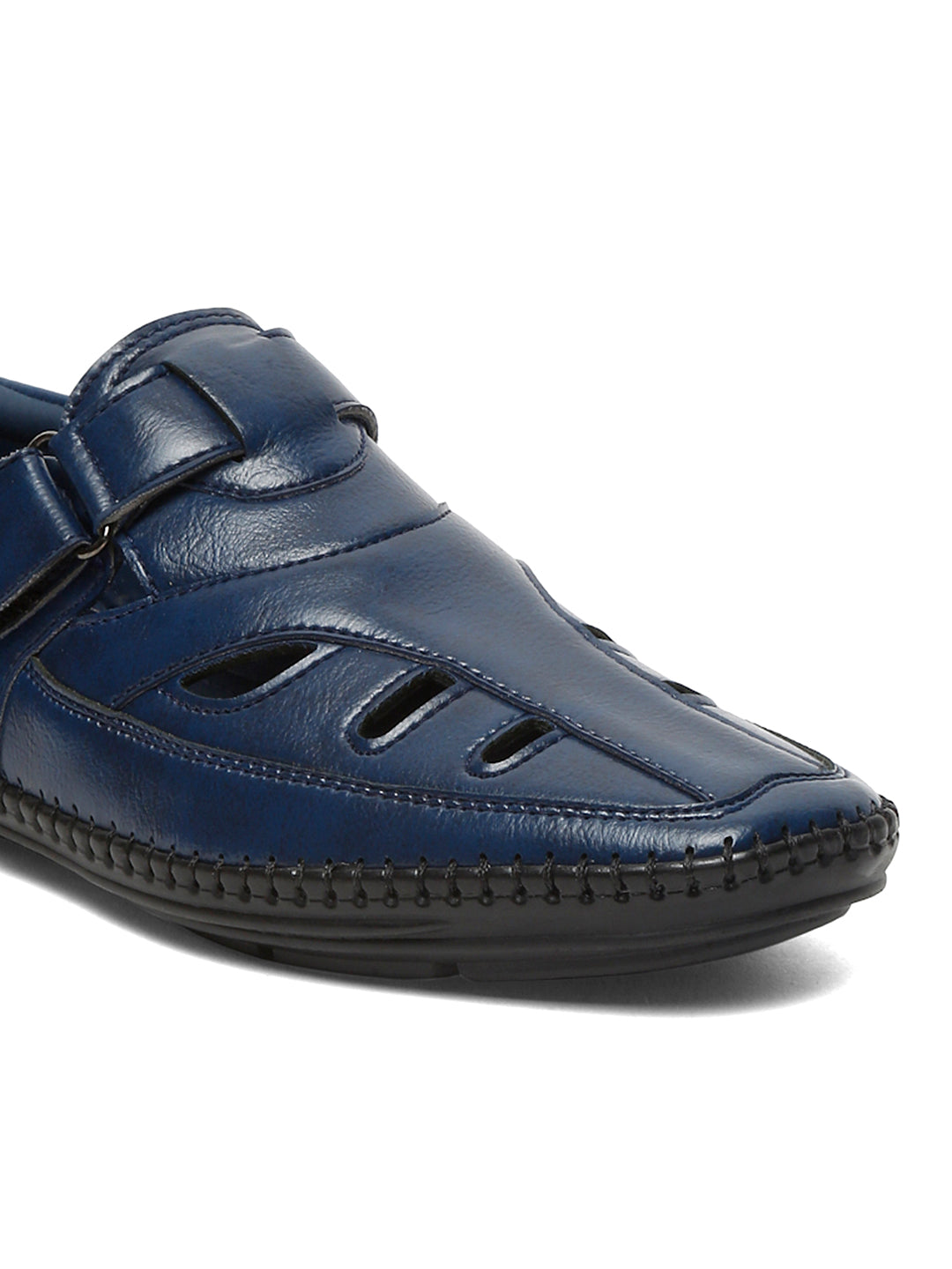 Kosher Navy Roman Faux Leather Men's Casual Sandal