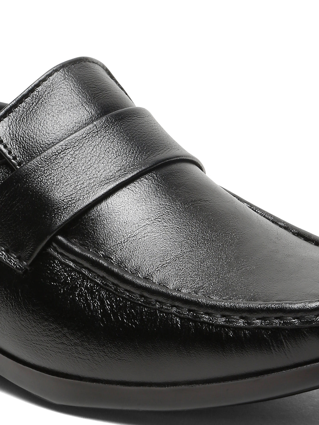 Kosher Black Color Genuine Leather Slip-On Comfort Shoes for Men