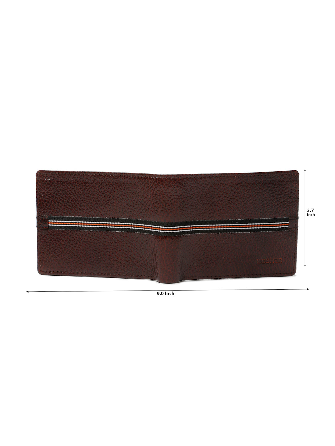 Kosher Premium Brown Leather Wallet for Men – Stylish & Durable with Multi-Stripe Design