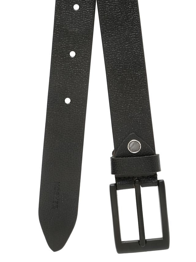 KOSHER Black Color Men's Classic NDM Genuine Leather Belt with Matte Black Buckle