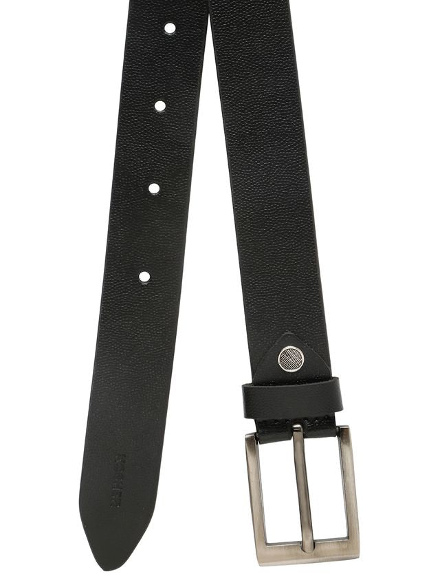 KOSHER Black Color Men's Textured Genuine Leather Belt With Antiqe Finish Buckle – Elegant Textured Finish Belt