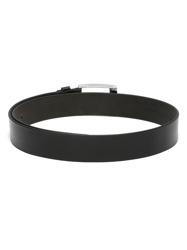 KOSHER Black Color Men's Classic Genuine Leather Belt – Textured With Polished S.S Finish Buckle