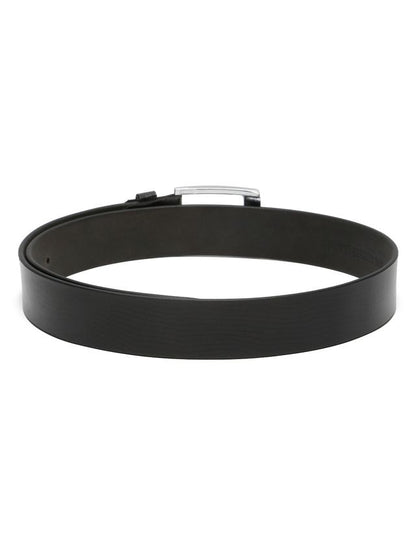 KOSHER Black Color Men's Classic Genuine Leather Belt – Textured With Polished S.S Finish Buckle