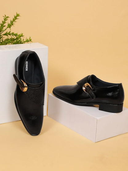 Kosher Black Color  Men's Slip-on Formal Shoes
