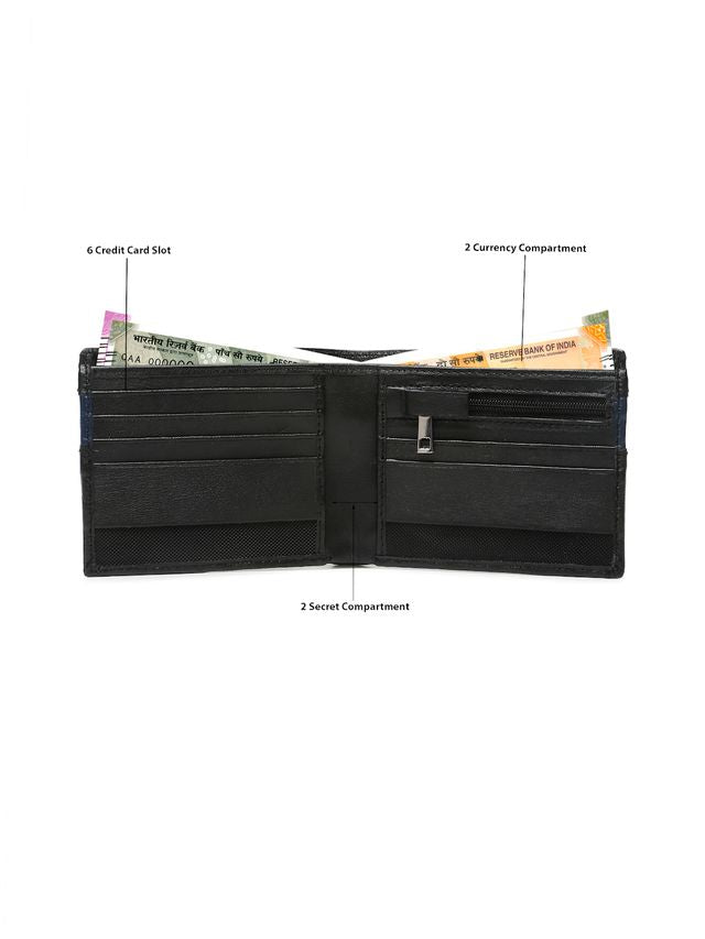 KOSHER Black Color Premium Soft Leather With Zipp Coin Pocket Wallet for Men's