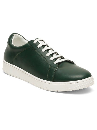 Kosher Green Color Lace-up Men's Casual Sneaker Shoes