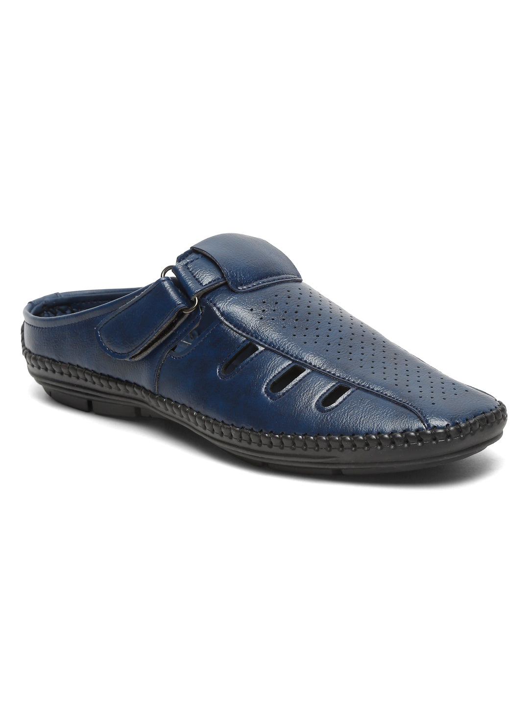 Kosher Navy Bantu Roman Faux Leather Men's Casual Sandal
