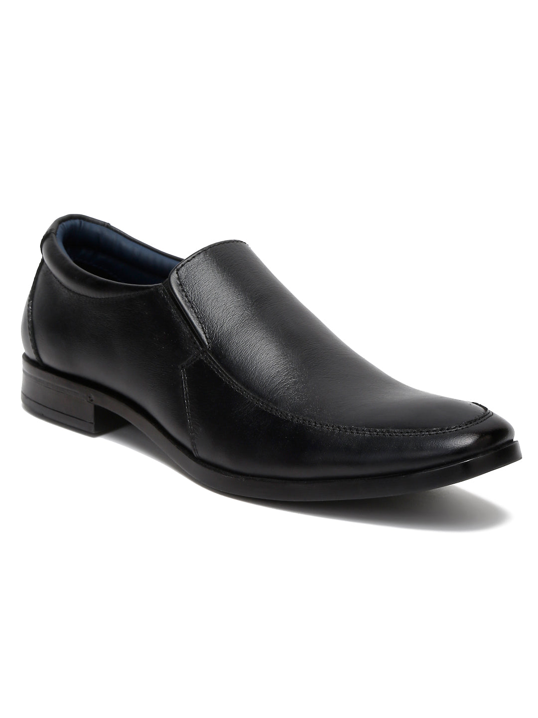 Kosher Black Genuine Leather Slip-on Formal Shoes