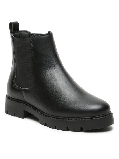 Kosher Women's Classic Black Chelsea Boots