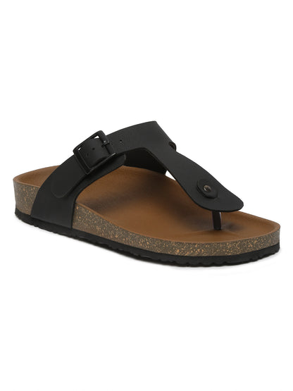 Kosher Black Color Men's Casual Sandal, Slipper