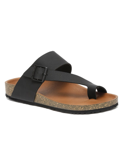 Kosher Black Color Men's Casual Sandal, Slipper