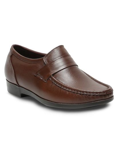 Kosher Brown Color Genuine Leather Slip-On Comfort Shoes for Men