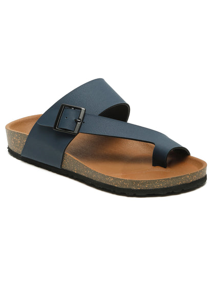 Kosher Navy Color Casual Men's Sandal, Slipper
