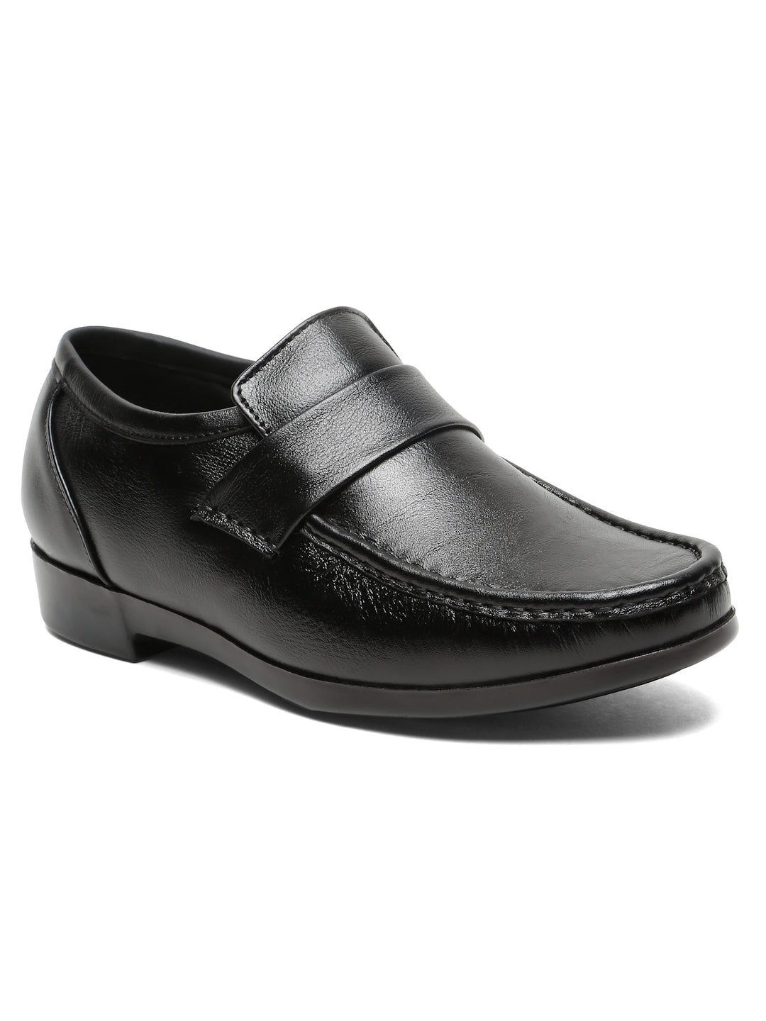 Kosher Black Color Genuine Leather Slip-On Comfort Shoes for Men