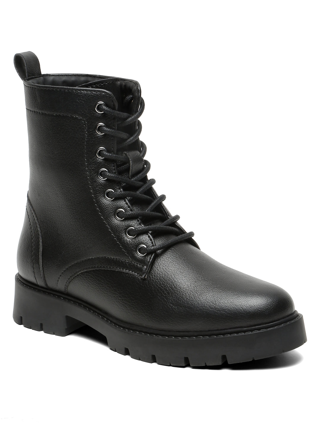 Kosher Elegant Ladies Black Colour Lace-Up Boots - Stylish & Comfortable