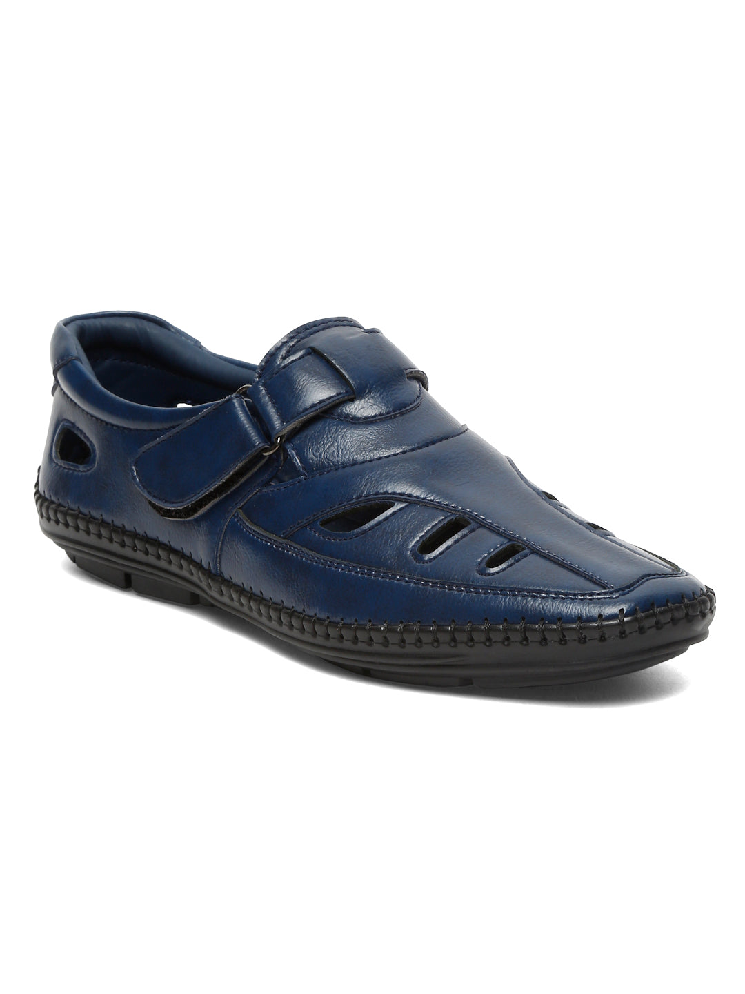Kosher Navy Roman Faux Leather Men's Casual Sandal