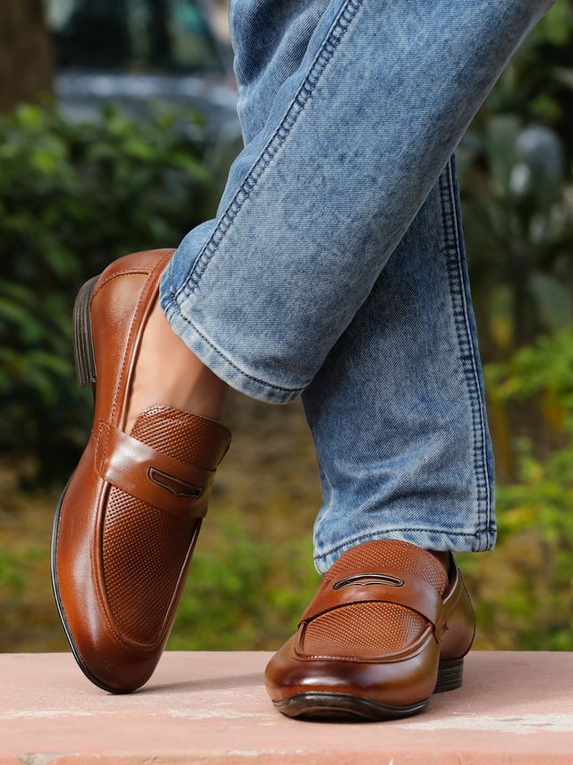 Kosher Tan Color Slip-on Men's Formal Shoes