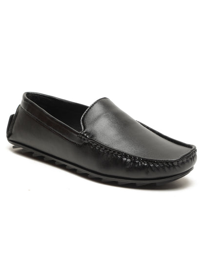 KOSHER Premium Black Synthetic Leather Driving Loafers for Men – Lightweight, Comfortable Slip-On