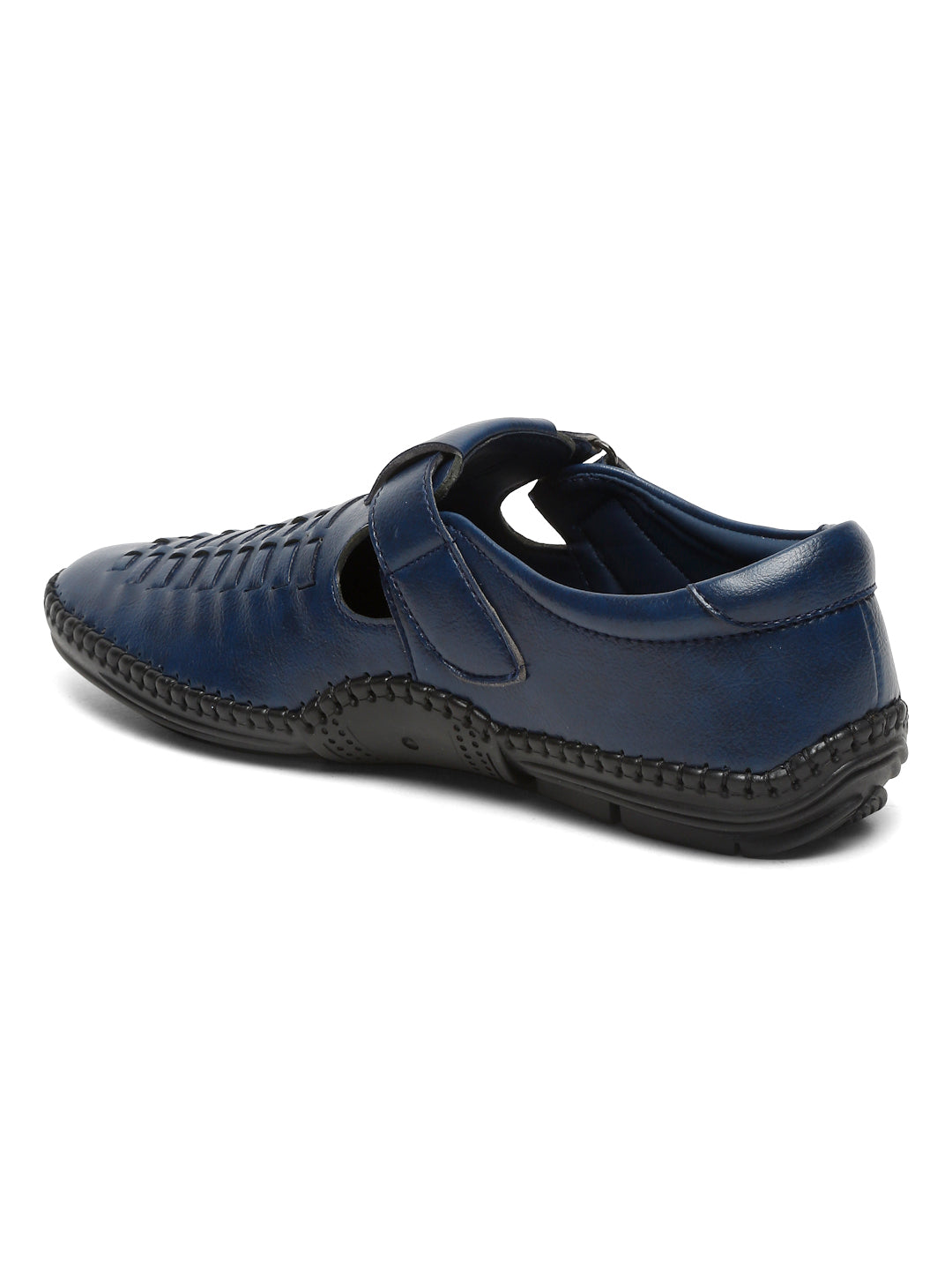 Kosher Navy Roman Faux Leather Men's Casual Sandal