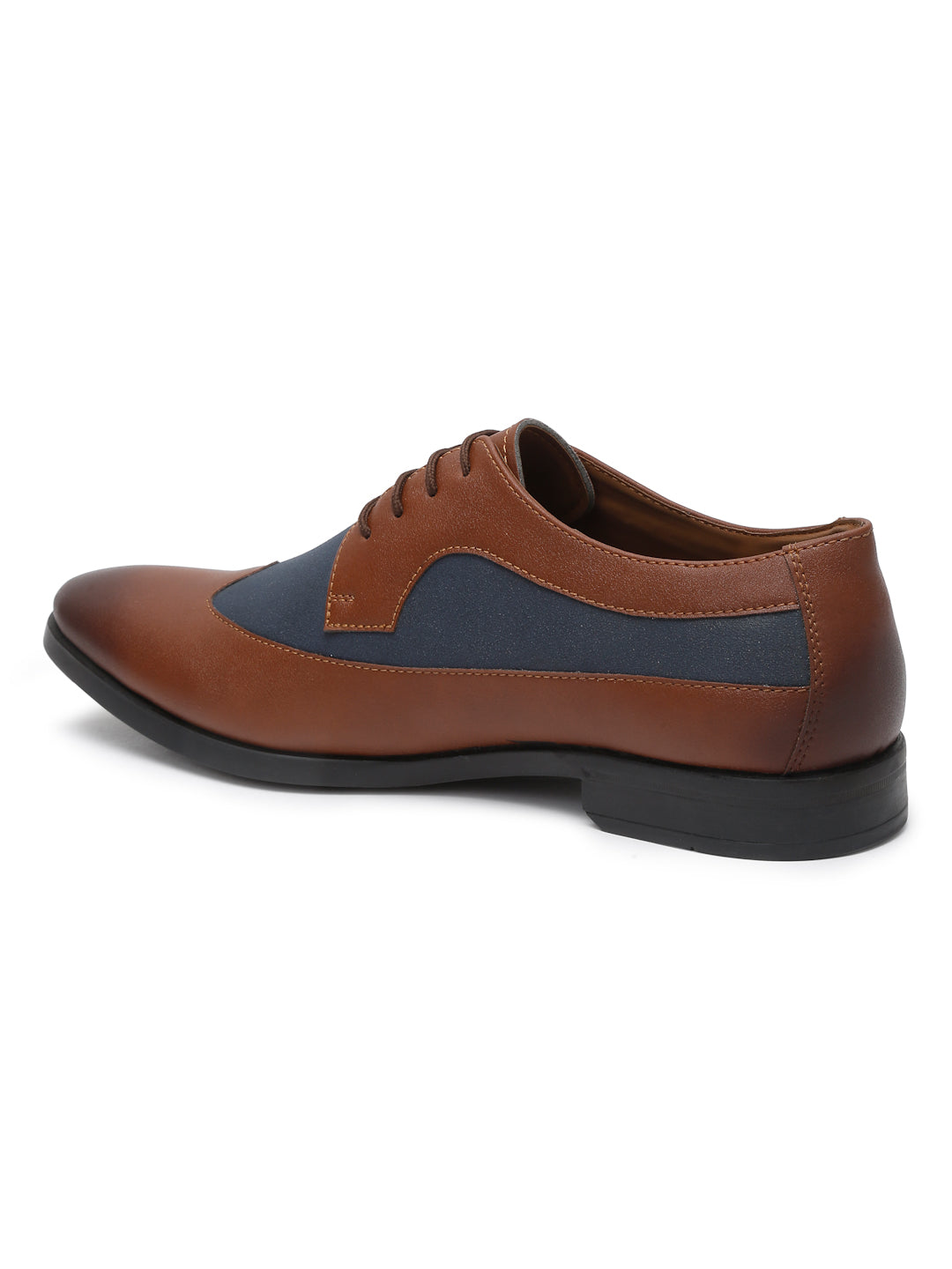 Kosher Tan/blue Color Lace-up Formal Shoes