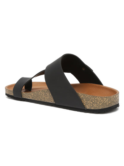 Kosher Black Color Men's Casual Sandal, Slipper