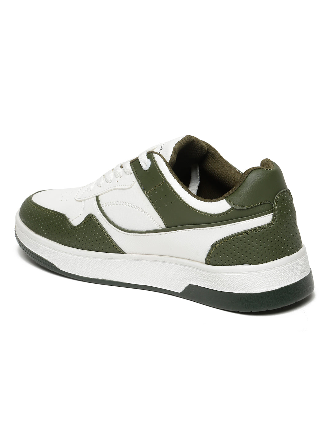 Kosher Olive Green & White Sneakers For Men