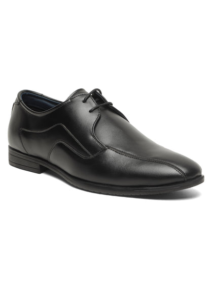 KOSHER Men Solid Black Lace-Up Formal Derby Shoes