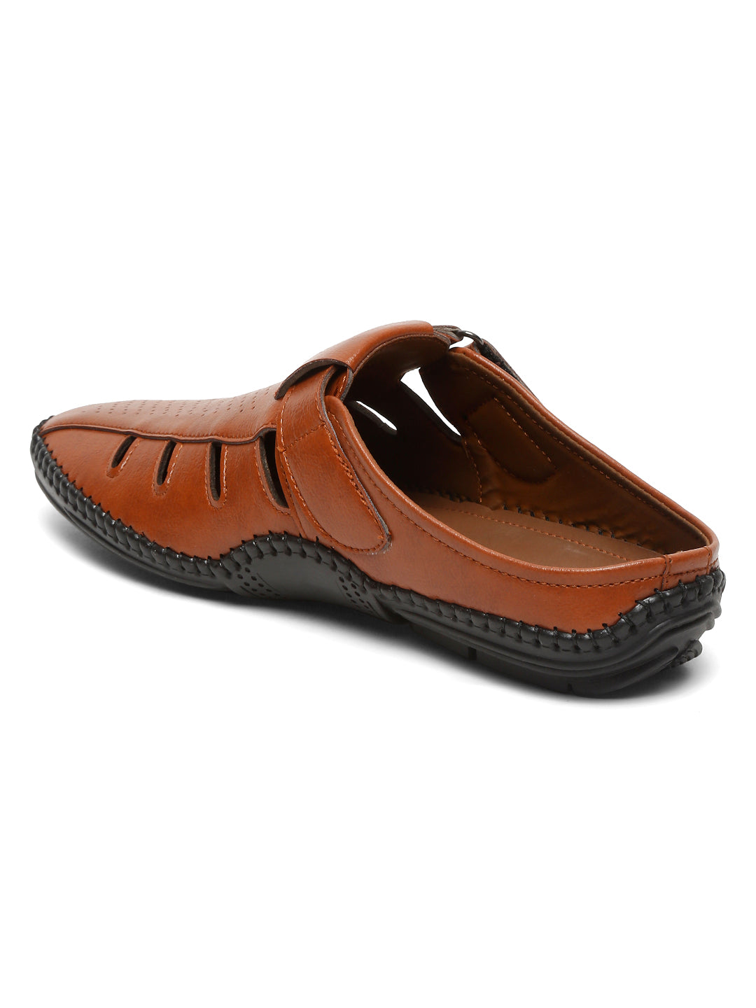 Kosher Tan Bantu Roman Faux Leather Men's Casual Sandal