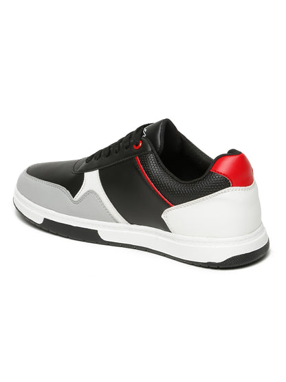 Kosher Men's Casual Sneakers - Black & Red Sneakers with White Accents