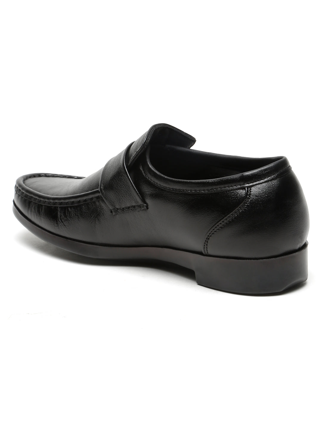 Kosher Black Color Genuine Leather Slip-On Comfort Shoes for Men