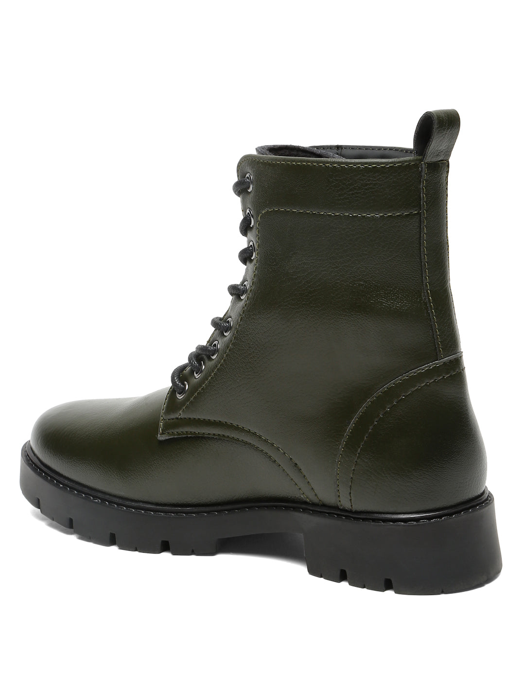 Kosher Elegant Ladies Olive Colour Lace-Up Boots - Stylish & Comfortable