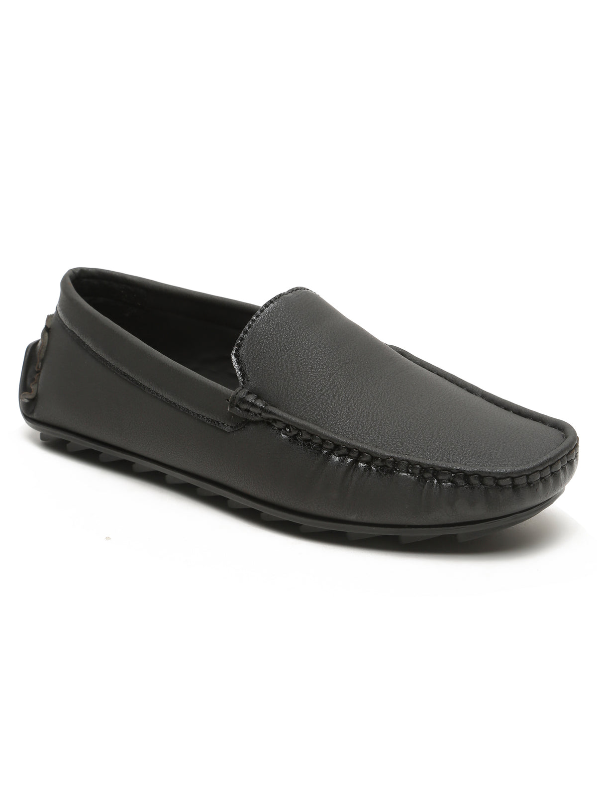 KOSHER Men's Black Synthetic Leather Premium Driving Loafers & Casual Slip-On