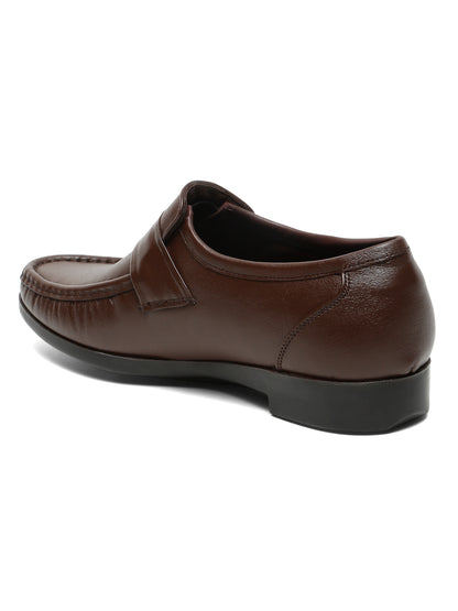 Kosher Brown Color Genuine Leather Slip-On Comfort Shoes for Men