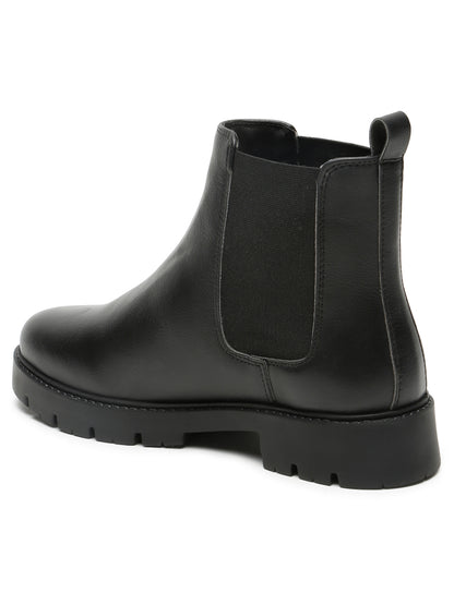 Kosher Women's Classic Black Chelsea Boots