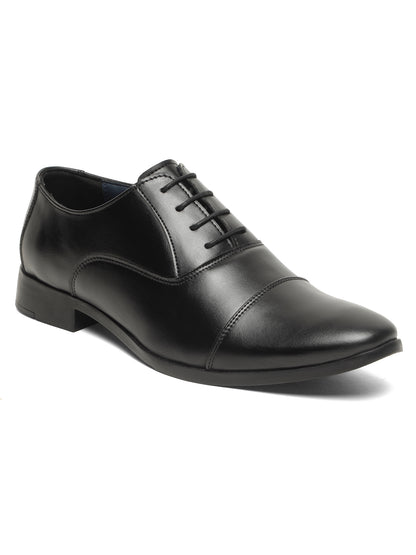 KOSHER Men's Classic Black Cap-Toe Formal Oxford Shoes for Office Wear