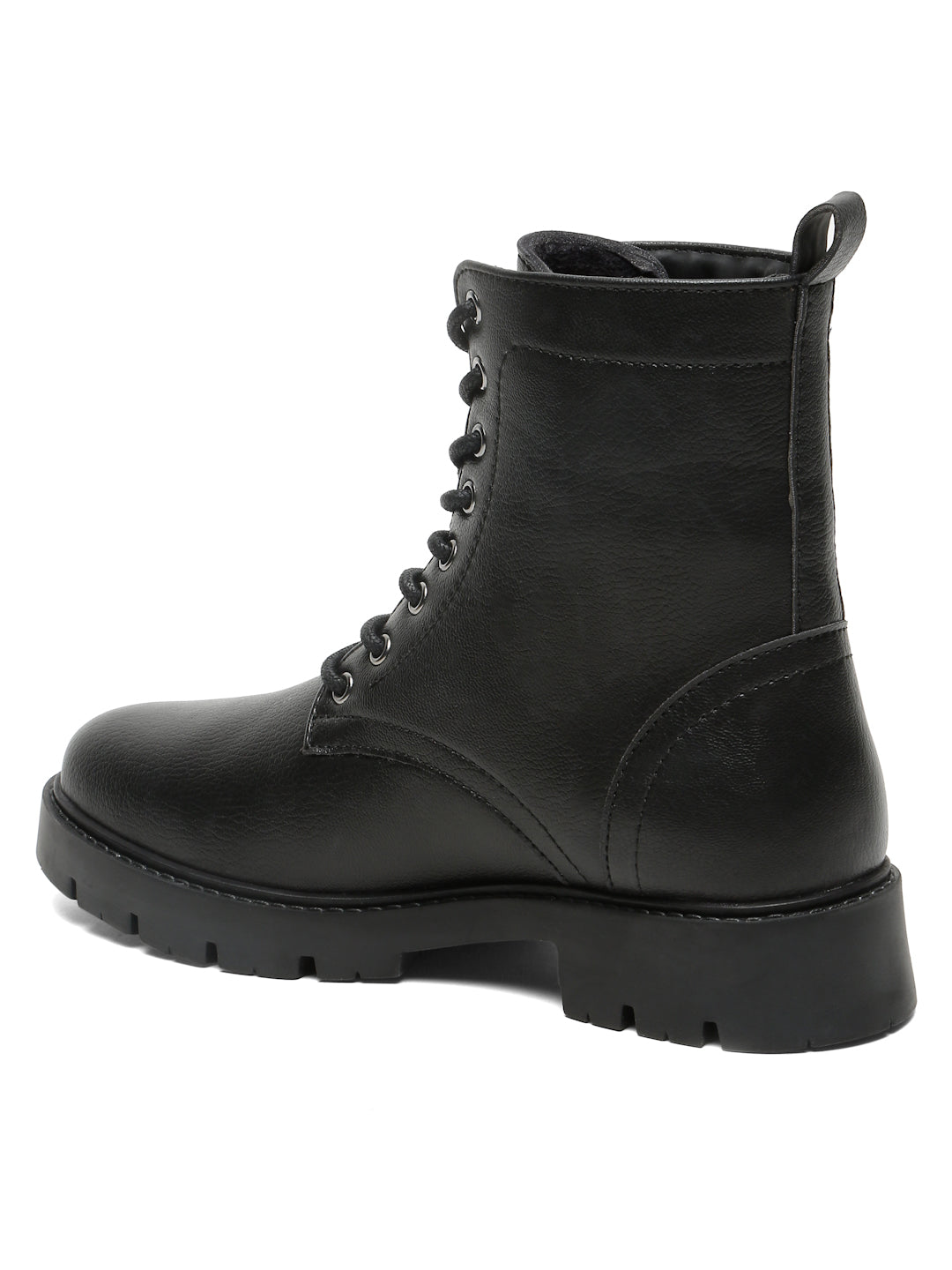 Kosher Elegant Ladies Black Colour Lace-Up Boots - Stylish & Comfortable