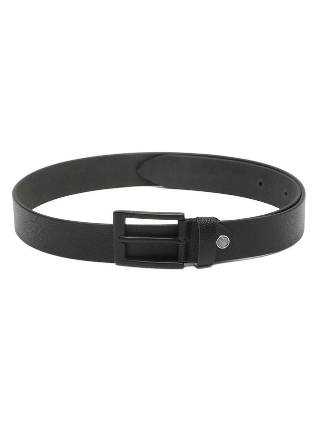 KOSHER Black Color Men's Classic NDM Genuine Leather Belt with Matte Black Buckle