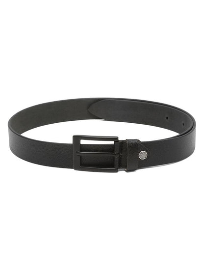 KOSHER Black Color Men's Classic NDM Genuine Leather Belt with Matte Black Buckle