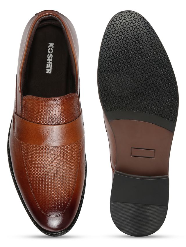 Kosher Tan Color Slip-on Men's Formal Shoes