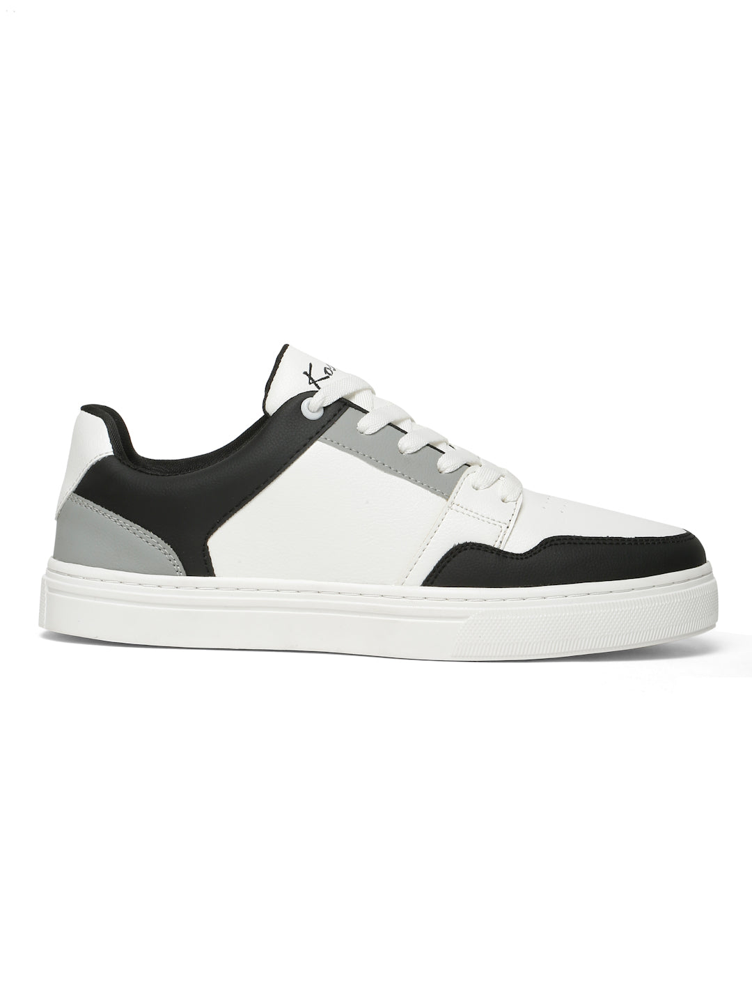 Kosher Men's Stylish Sneakers in White, Black & White