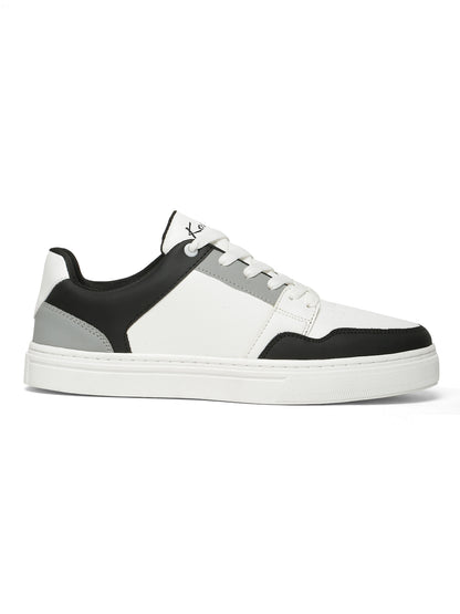 Kosher Men's Stylish Sneakers in White, Black & White