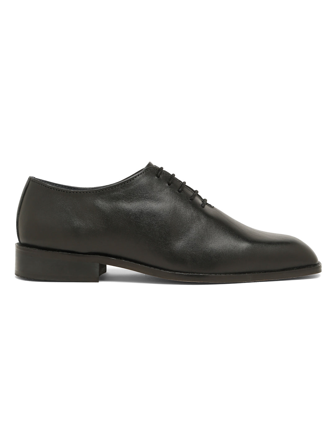 Kosher Men's Sleek Black Plain Toe Lace-Up Formal Shoes