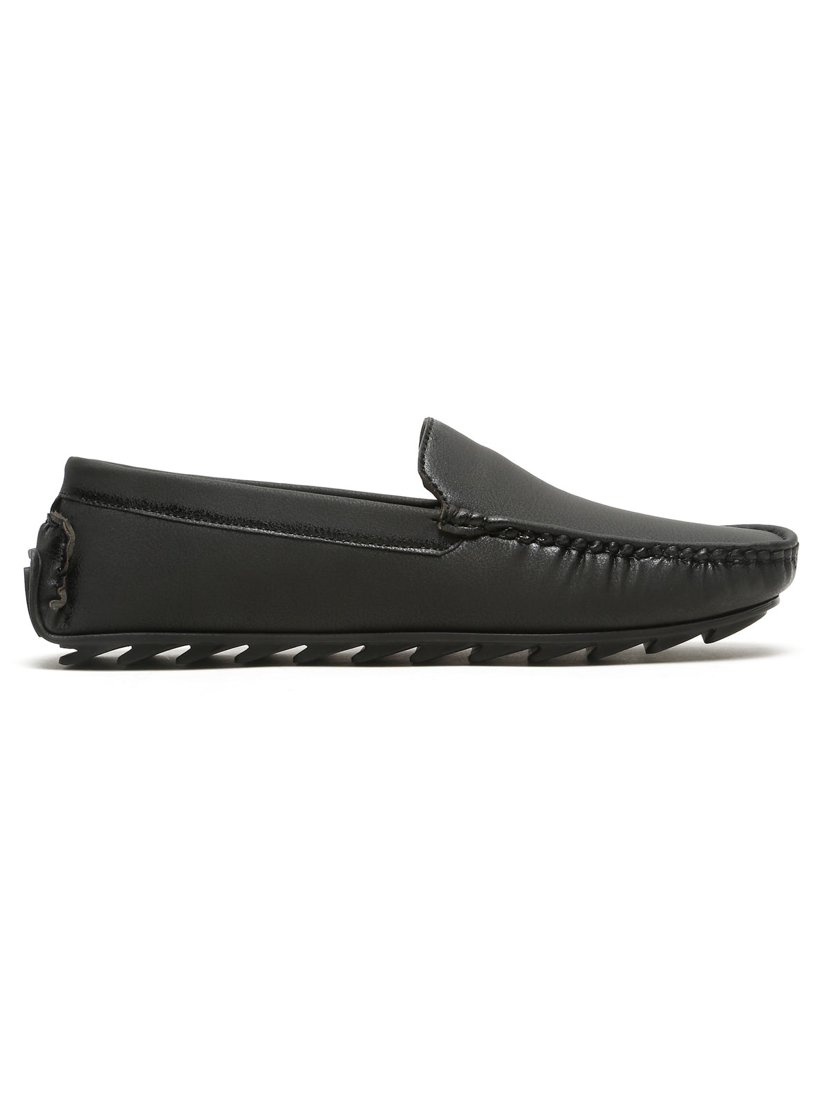 KOSHER Men's Black Synthetic Leather Premium Driving Loafers & Casual Slip-On