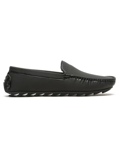 KOSHER Men's Black Synthetic Leather Premium Driving Loafers & Casual Slip-On
