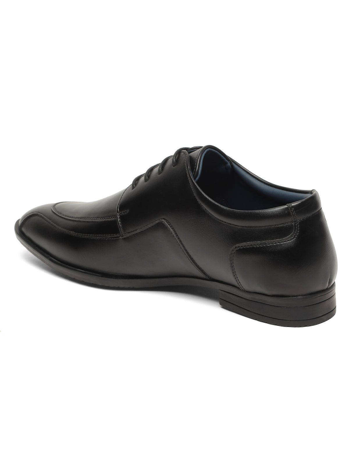 KOSHER Men's Black Synthetic Leather Lace-Up Formal Derby Shoes