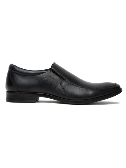 Kosher Black Genuine Leather Slip-on Formal Shoes