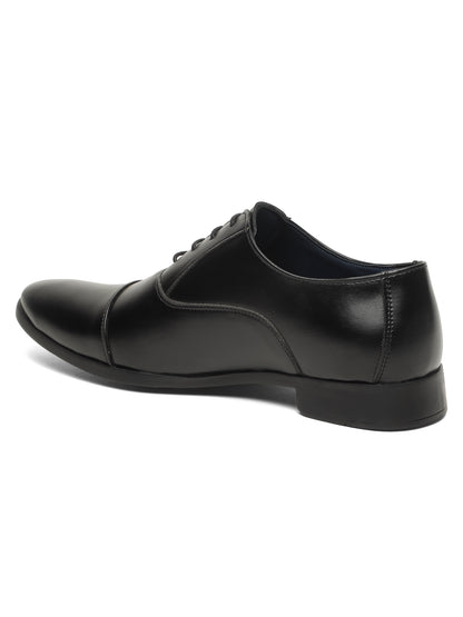 KOSHER Men's Classic Black Cap-Toe Formal Oxford Shoes for Office Wear