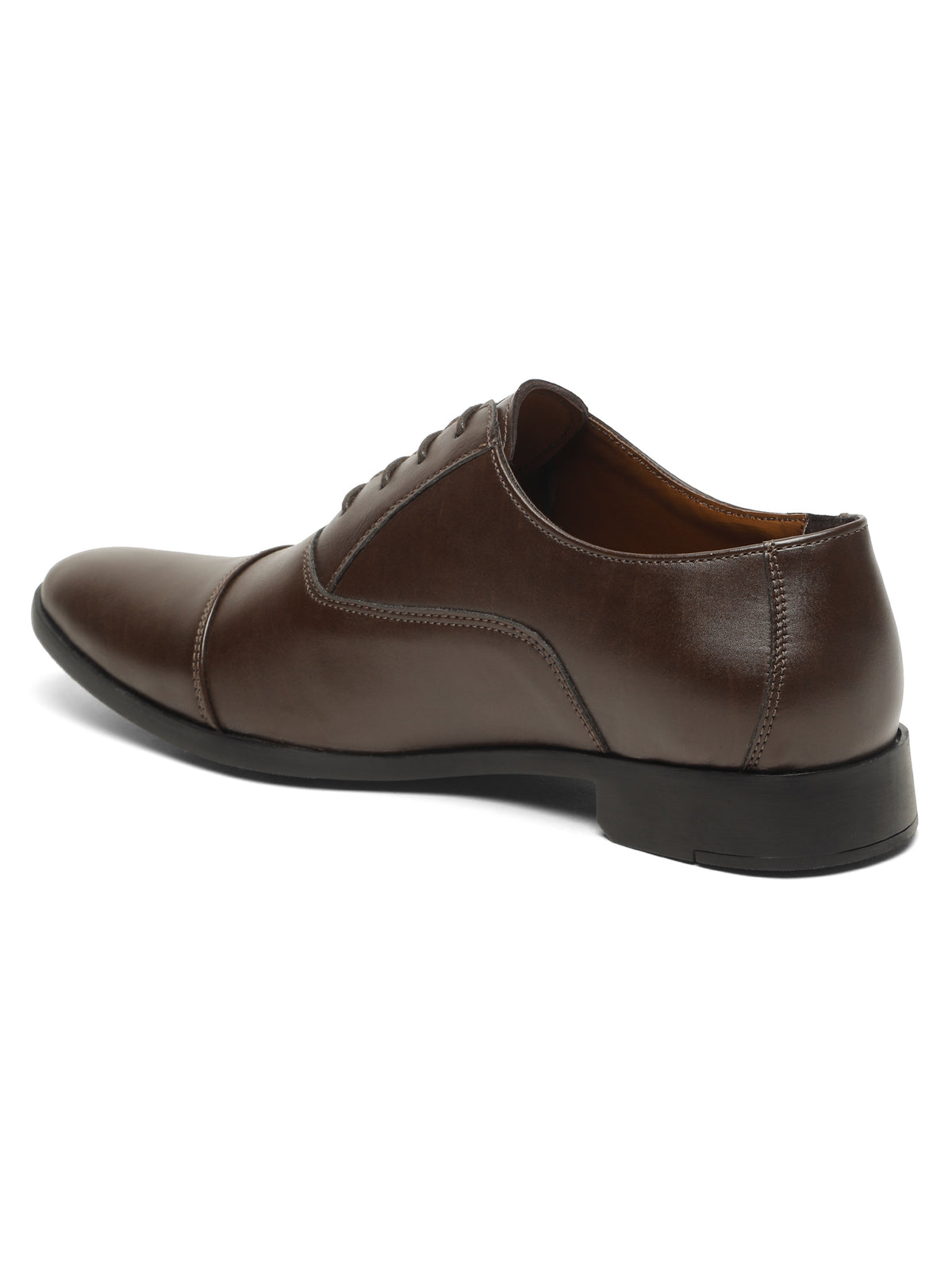 KOSHER Men's Classic Brown Cap-Toe Formal Oxford Shoes for Office Wear