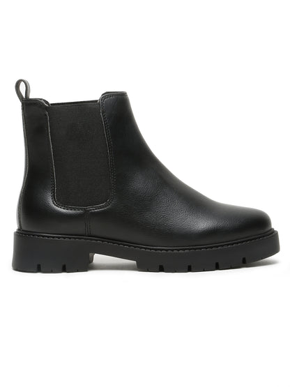 Kosher Women's Classic Black Chelsea Boots